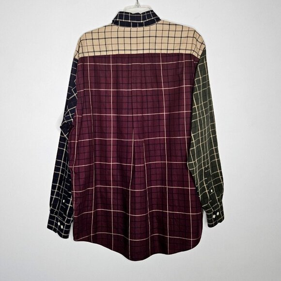 Brooks Brothers Shirt Mens Large Red Blue Colorblock Plaid Preppy Button Up - Picture 5 of 10